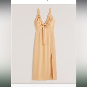 Abercrombie Cinched Neck Slip Midi Dress